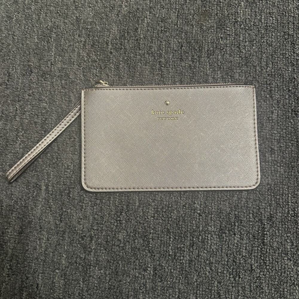 Kate Spade New York Pink Rose Gold Crossgrain Leather Wristlet Iridescent